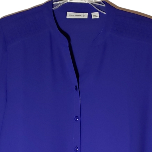 Susan Gaver women's deep purple size 6 button up dress shirt. - Picture 2 of 5